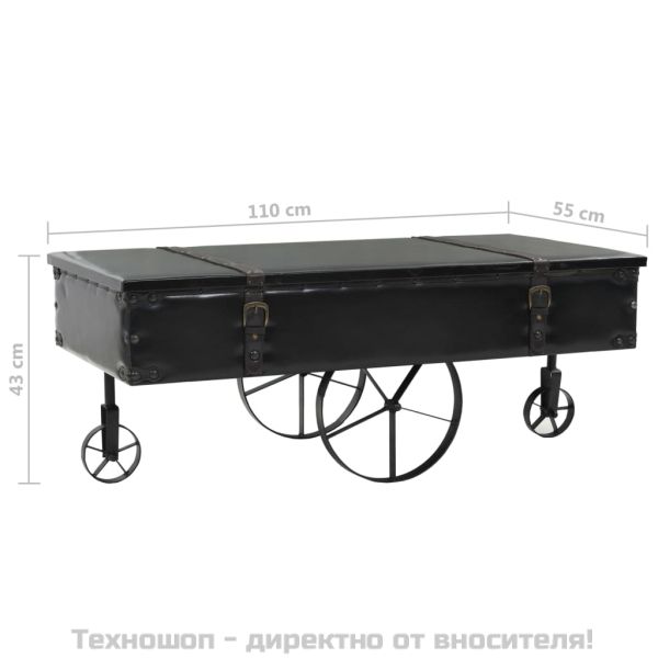 Кафе маса, МДФ и чамова дървесина, 110x55x43 cм