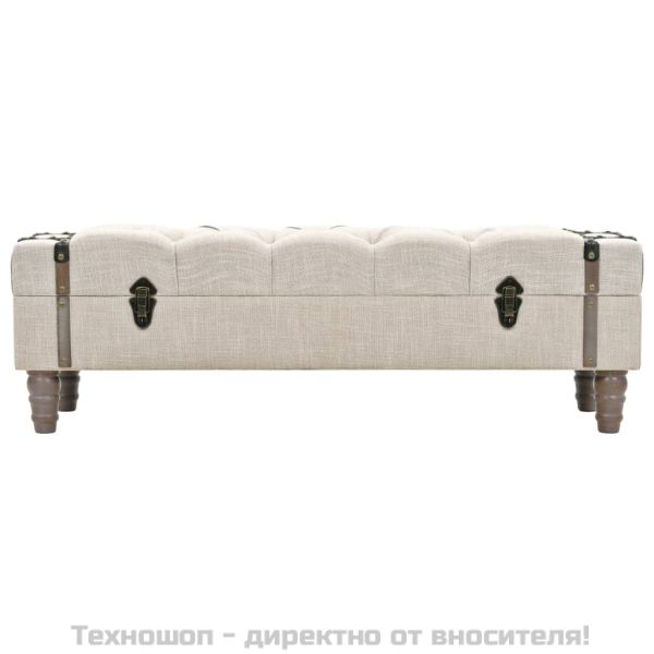 Пейка за съхранение, дървен масив и стомана, 111x34x37 см