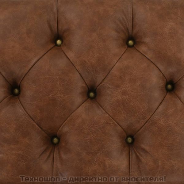 Пейка за съхранение дърво масив и изкуствена кожа 80,5x41x50 см