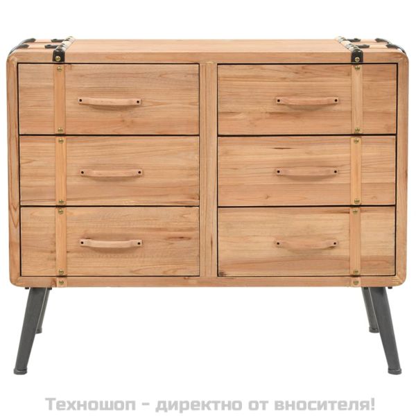 Шкаф с чекмеджета, масивна ела, 91x35x73 см