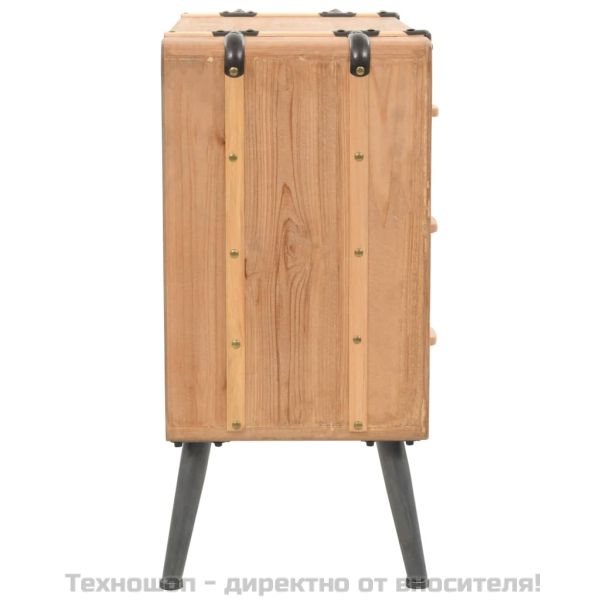 Шкаф с чекмеджета, масивна ела, 91x35x73 см