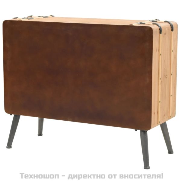 Шкаф с чекмеджета, масивна ела, 91x35x73 см