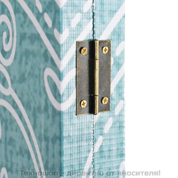 Сгъваем параван за стая, 200x170 см, пеперуда, син