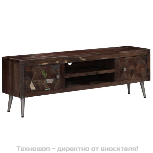 ТВ шкаф, регенерирано дърво масив, 140x30x45 cм