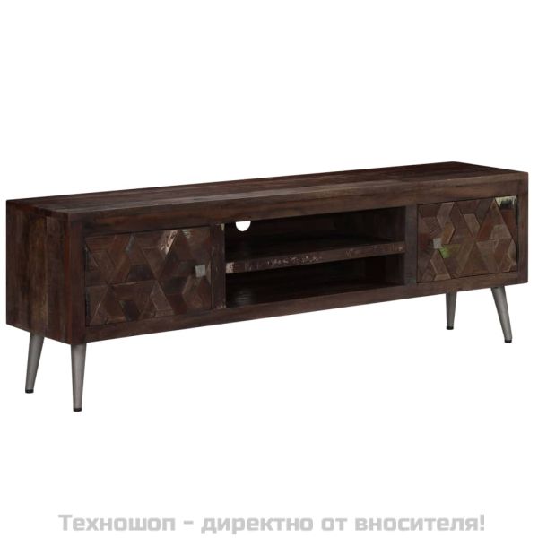 ТВ шкаф, регенерирано дърво масив, 140x30x45 cм
