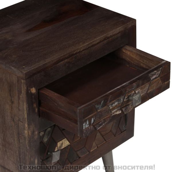 Нощно шкафче, регенерирано дърво, 40х30х50 см