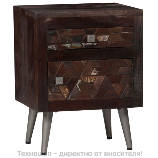 Нощно шкафче, регенерирано дърво, 40х30х50 см