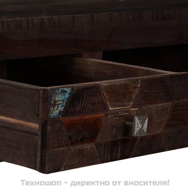 Маса за кафе, масивна регенерирана дървесина, 100x60x35 cм