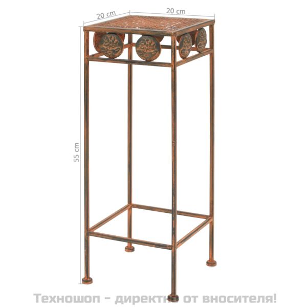 Цветарник, 3 части, винтидж стил, метал, ръждив цвят