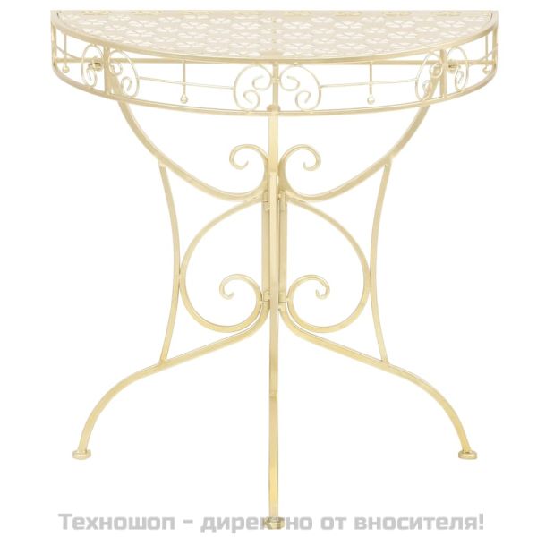 Странична маса винтидж стил полукръг метал 72x36x74 см злато