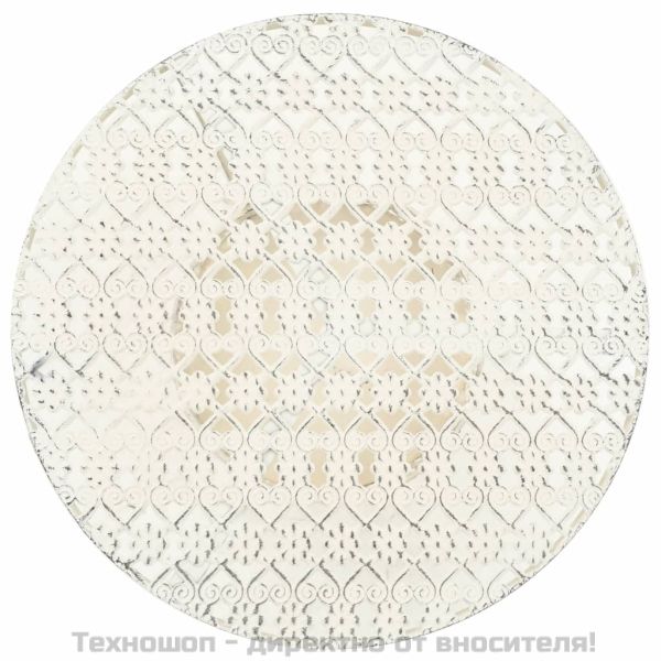 Бистро маса, винтидж стил, кръгла, метал, 40x70 см, бяла