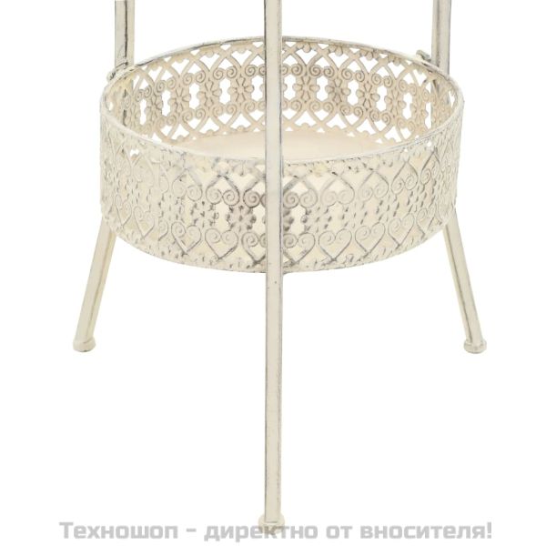 Бистро маса, винтидж стил, кръгла, метал, 40x70 см, бяла