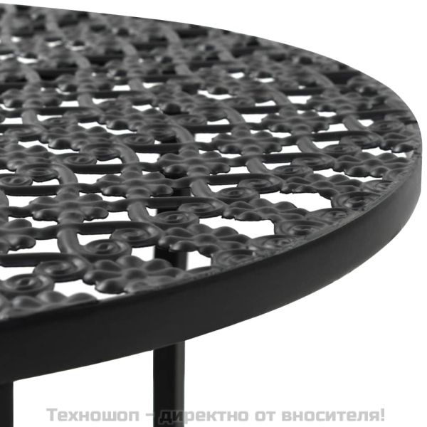 Бистро маса, черна, 40x70 см, метал