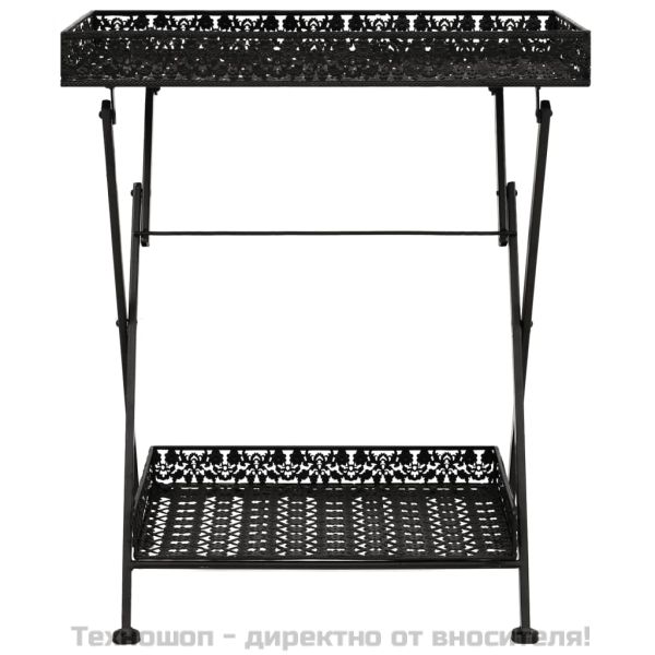 Сгъваема маса за чай, винтидж стил, метал, 58x35x72 см, черна