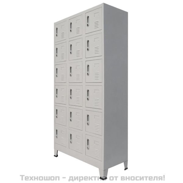 Заключващ се шкаф с 18 отделения, метал, 90x40x180 см