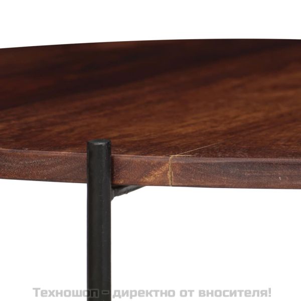 Комплект маси за кафе, 2 бр, акациево дърво масив, 60x35 cм