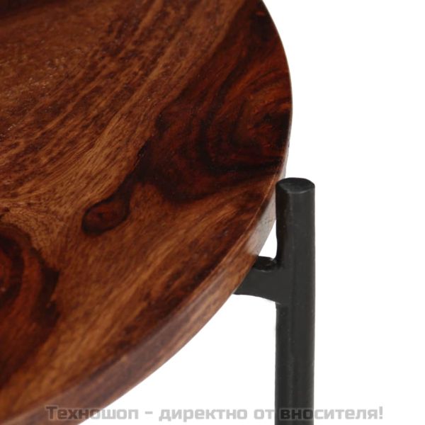 Комплект маси за кафе, 2 бр, акациево дърво масив, 60x35 cм