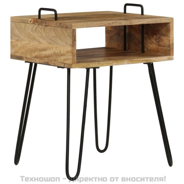 Нощно шкафче, мангово дърво масив, 40x34x47 см