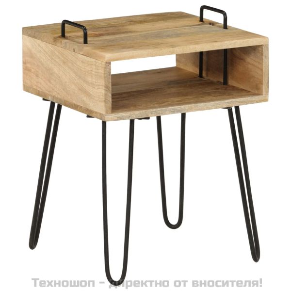 Нощно шкафче, мангово дърво масив, 40x34x47 см