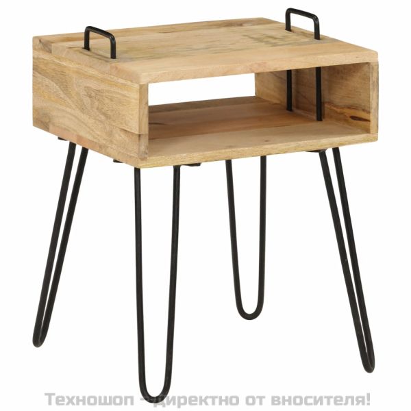 Нощно шкафче, мангово дърво масив, 40x34x47 см