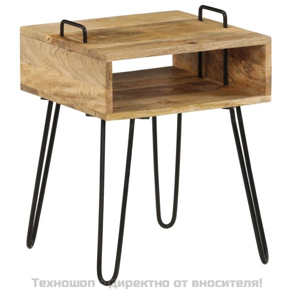 Нощно шкафче, мангово дърво масив, 40x34x47 см