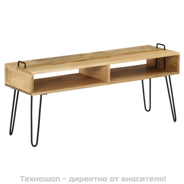 ТВ поставка, мангова дървесина масив, 110х35х45 см