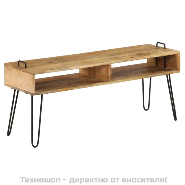 ТВ поставка, мангова дървесина масив, 110х35х45 см
