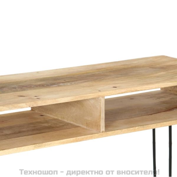 Конзолна маса, мангово дърво масив, 115x35x76 cм