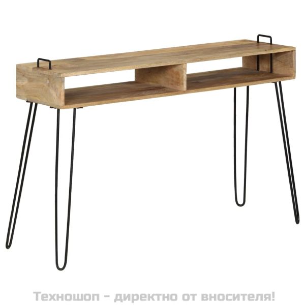 Конзолна маса, мангово дърво масив, 115x35x76 cм