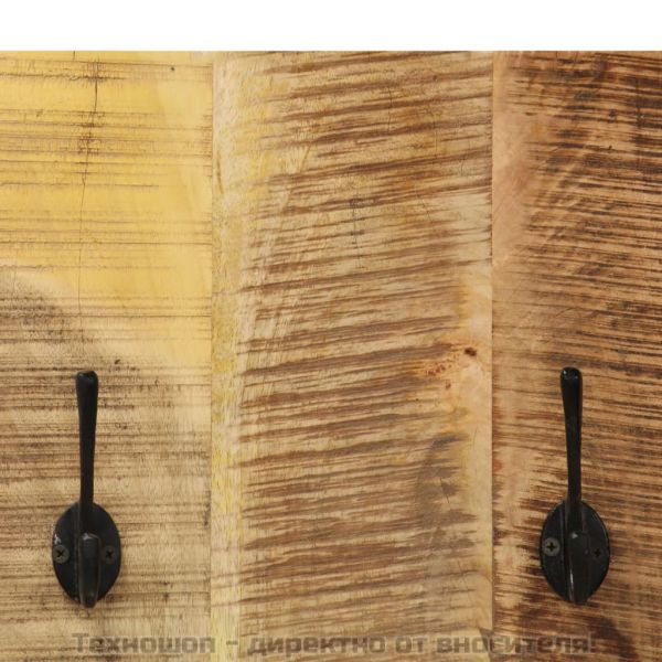 Закачалки за стена, 2 бр, мангова дървесина масив, 36x110x3 см