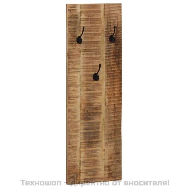 Закачалки за стена, 2 бр, мангова дървесина масив, 36x110x3 см