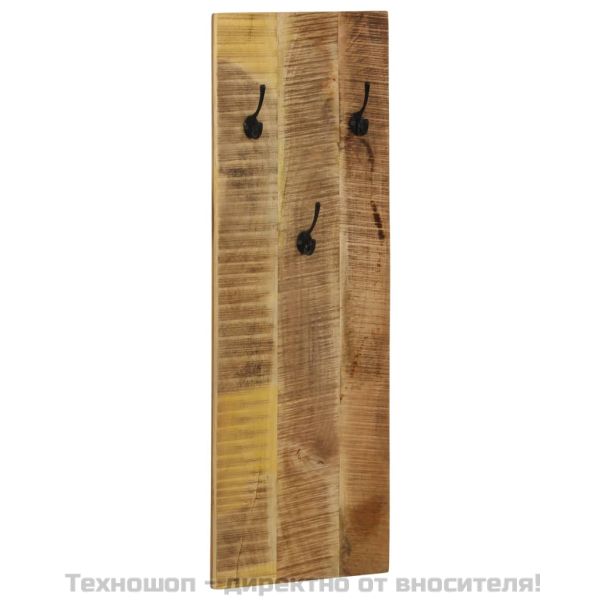 Закачалки за стена, 2 бр, мангова дървесина масив, 36x110x3 см