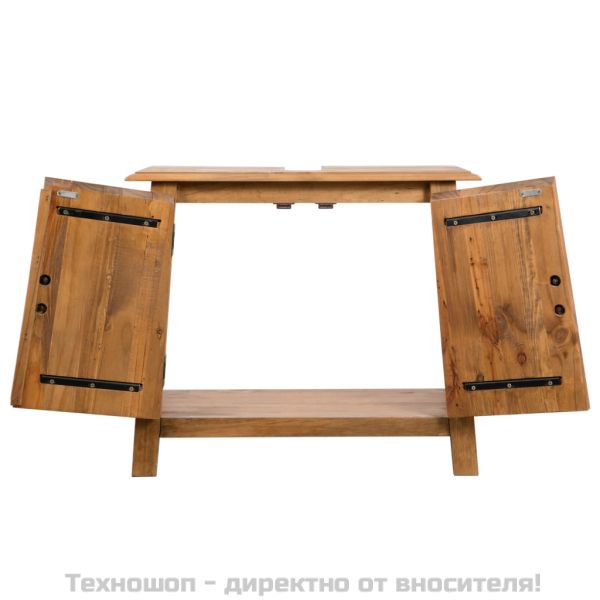 Тоалетка за баня рециклирана борова дървесина масив 70x32x63 см