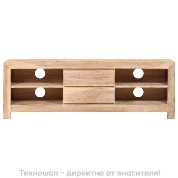 ТВ шкаф, акациево дърво масив, 120x30x40 см, светлокафяв