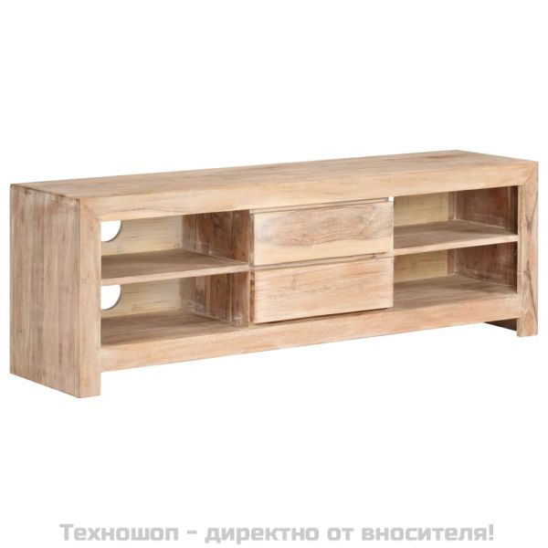 ТВ шкаф, акациево дърво масив, 120x30x40 см, светлокафяв