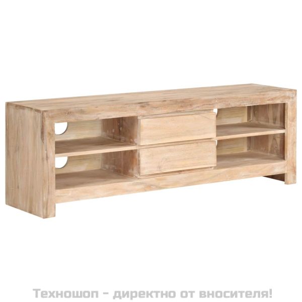 ТВ шкаф, акациево дърво масив, 120x30x40 см, светлокафяв