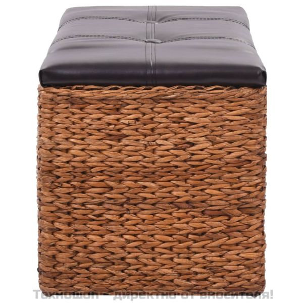 Пейка с 2 кошници, морска трева, 71x40x42 см, кафява