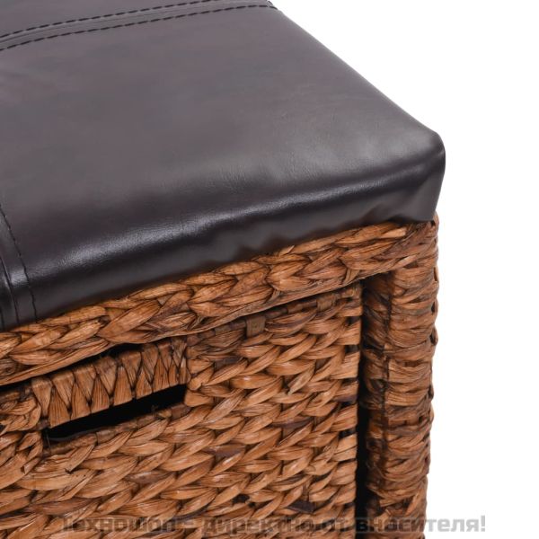 Пейка с 2 кошници, морска трева, 71x40x42 см, кафява