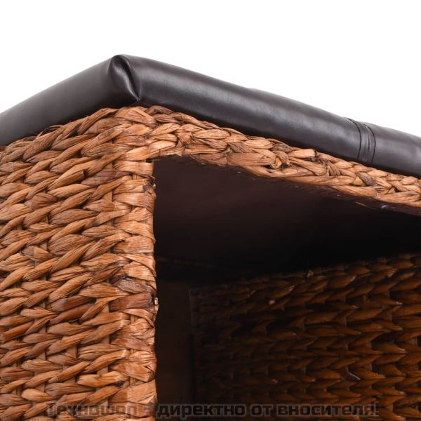 Пейка с 2 кошници, морска трева, 71x40x42 см, кафява