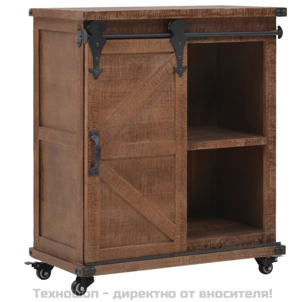 Шкаф за съхранение, чам масив, 64x33,5x75 см, кафяв