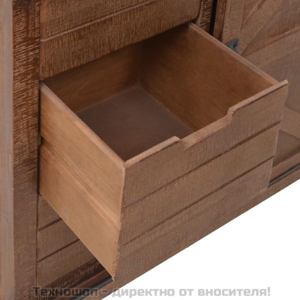 Шкаф за съхранение, чам масив, 64x33,5x75 см, кафяв