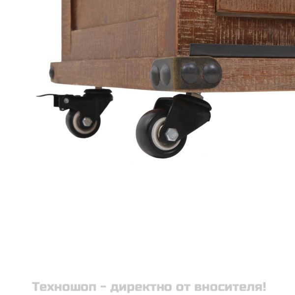 Шкаф за съхранение, чам масив, 64x33,5x75 см, кафяв