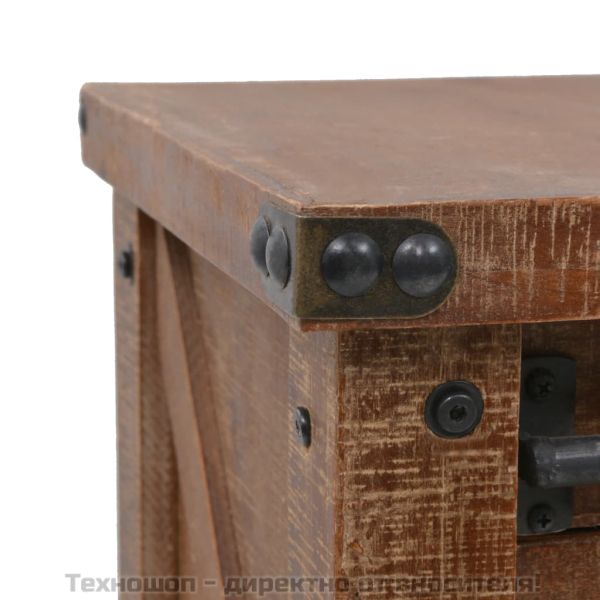 Конзолна маса, чамова дървесина масив, 131x35,5x75 cм, кафява