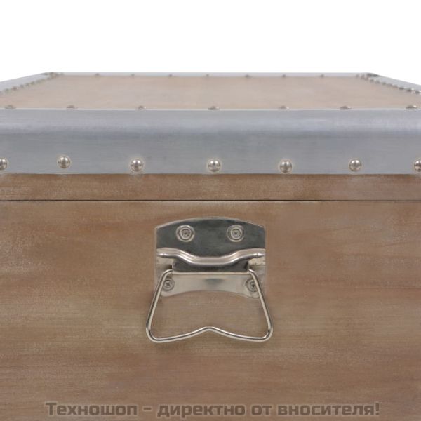 Кутия за съхранение, чам масив, 91x52x40 см, кафява