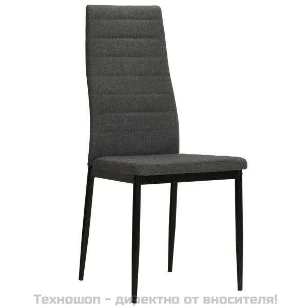 Трапезни столове, 4 бр, сиви, масивно дърво каучук и текстил