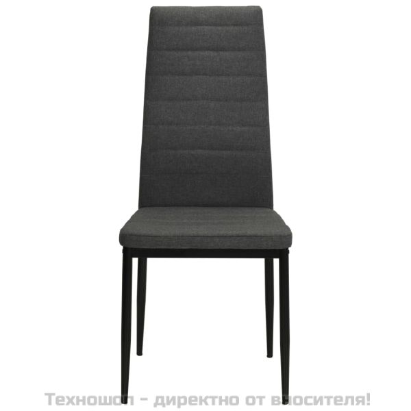 Трапезни столове, 4 бр, сиви, масивно дърво каучук и текстил