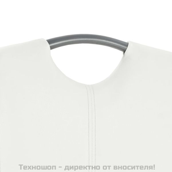 Конзолни трапезни столове, 4 бр, бели, изкуствена кожа