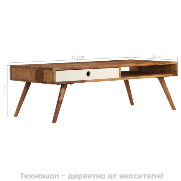 Маса за кафе, 110x50x35 см, акациево дърво масив