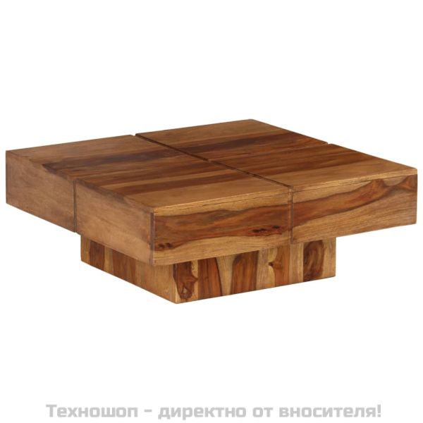 Маса за кафе, 80x80x30 см, акациева дървесина масив