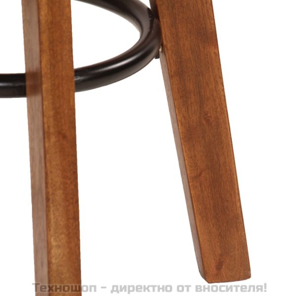 Бар столове, 2 бр, естествена кожа и акациево дърво масив